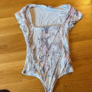 Olivaceous Snakeskin Pink Bodysuit - small
